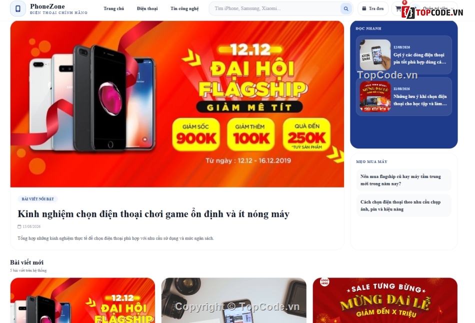 đồ án php,php mysql,Web điện thoại